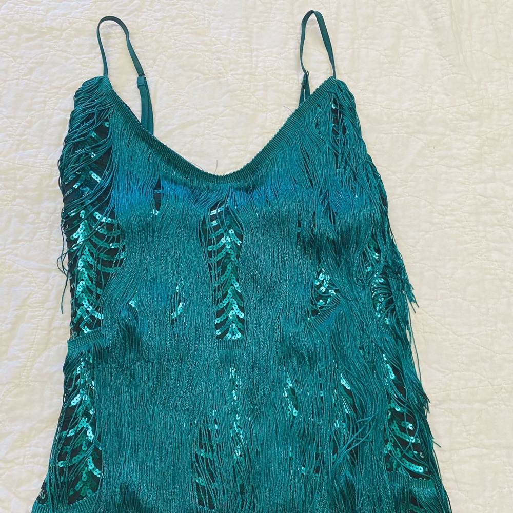 Lulu’s Sequin And Fringe Mini Dress - image 2